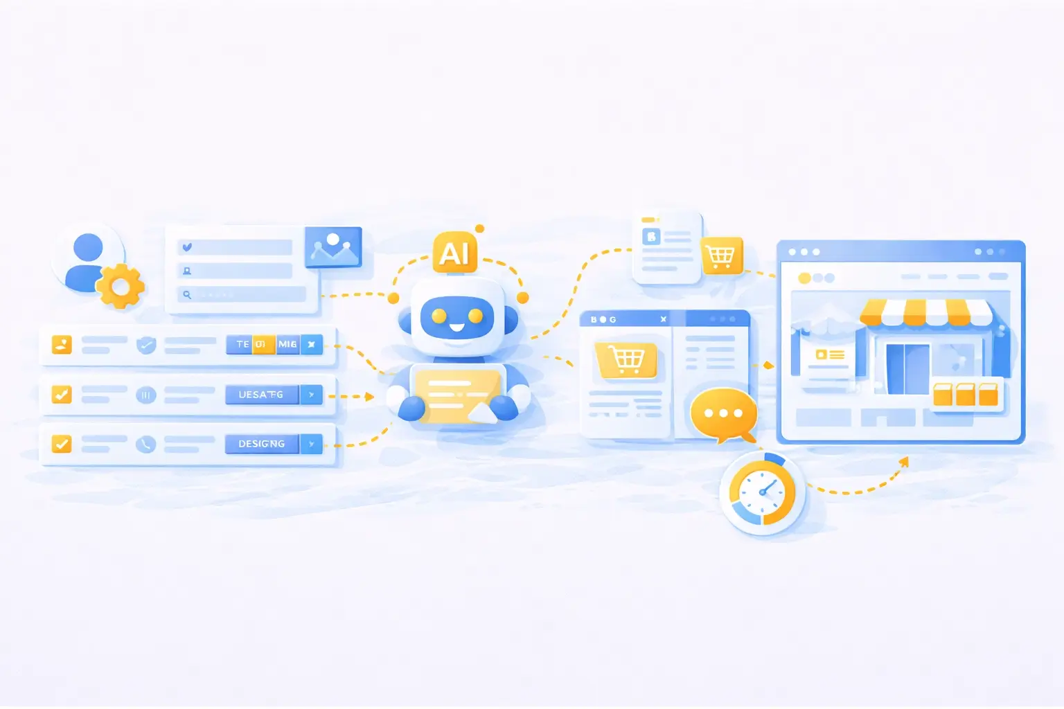Step-by-step process of the AI Website Builder in WordPress