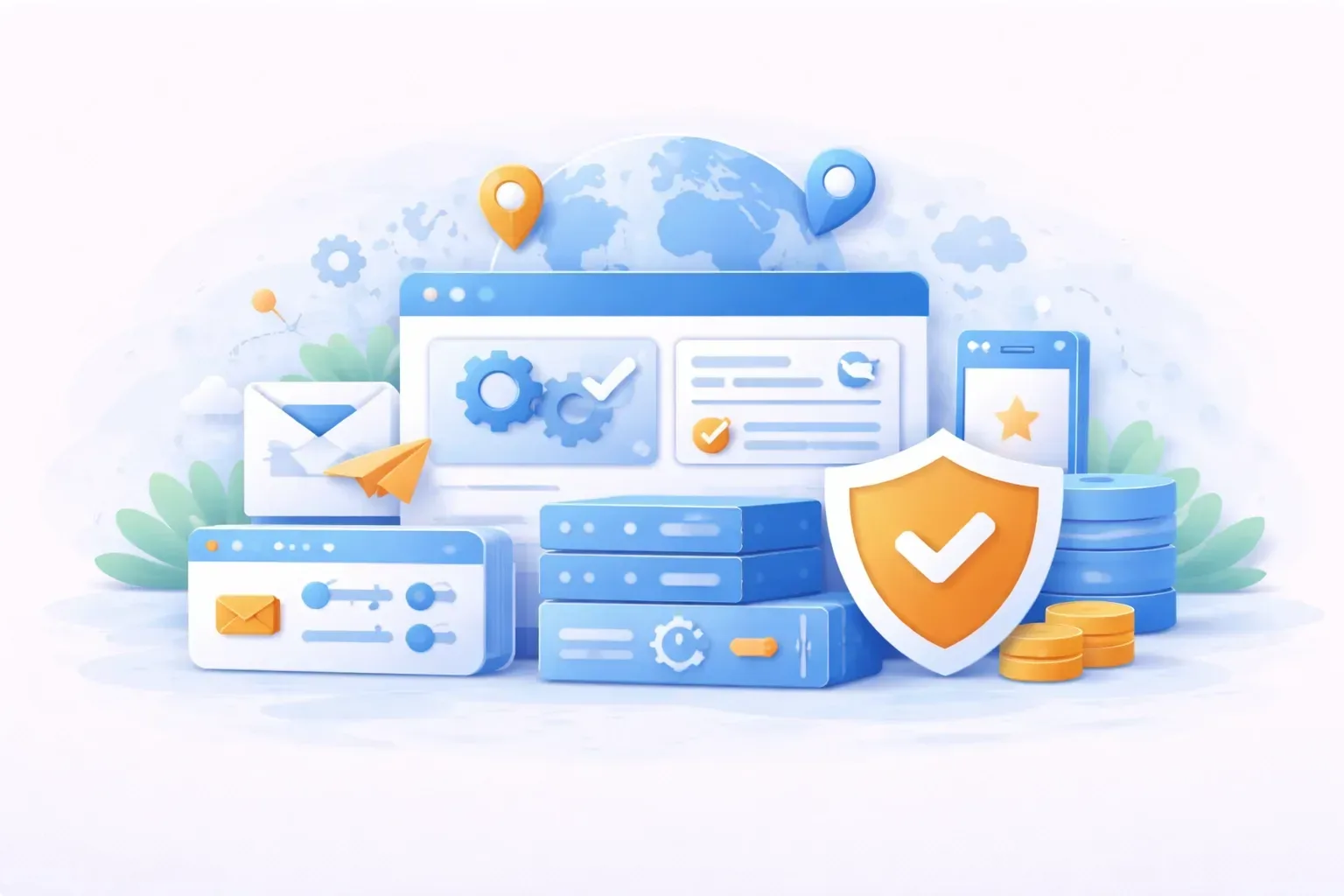 Illustration of domain management in the control panel