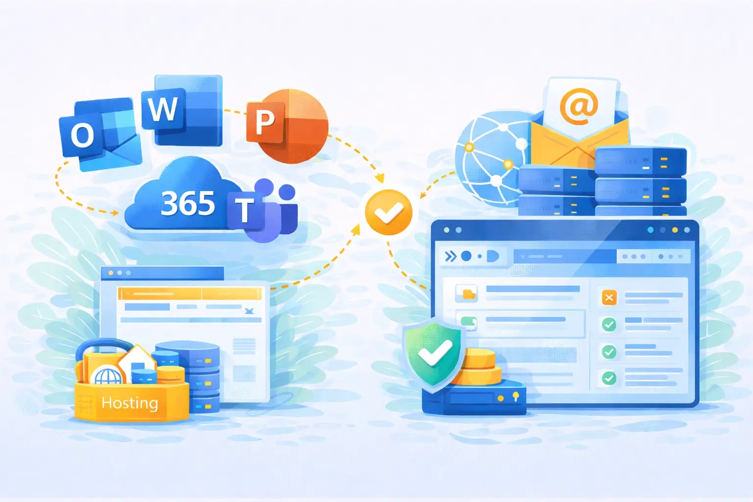 Combining web hosting with Microsoft 365